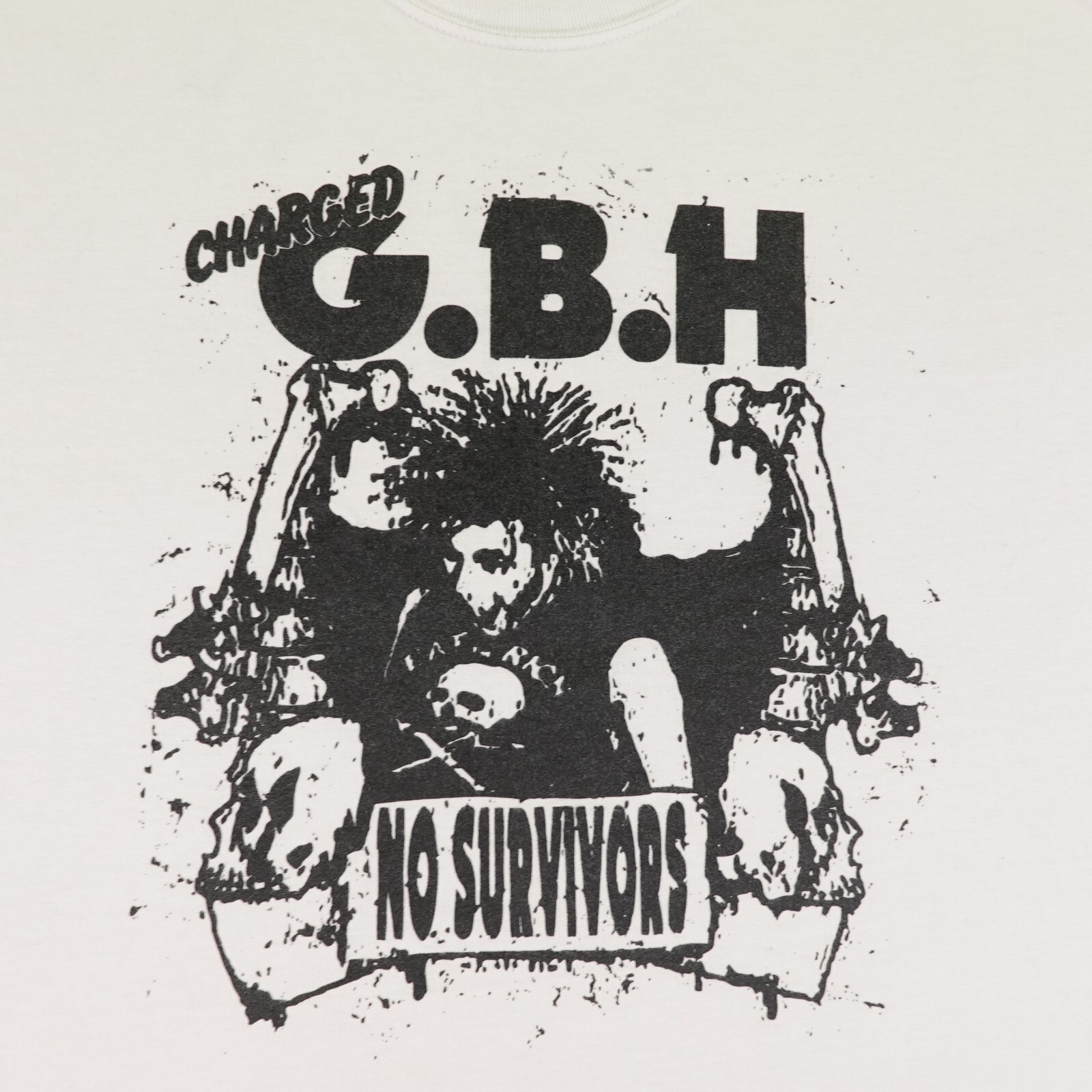 Vintage Charged GBH Shirt Mens Large White No Survivors Punk Rock Band Tee Y2K ^ gallery