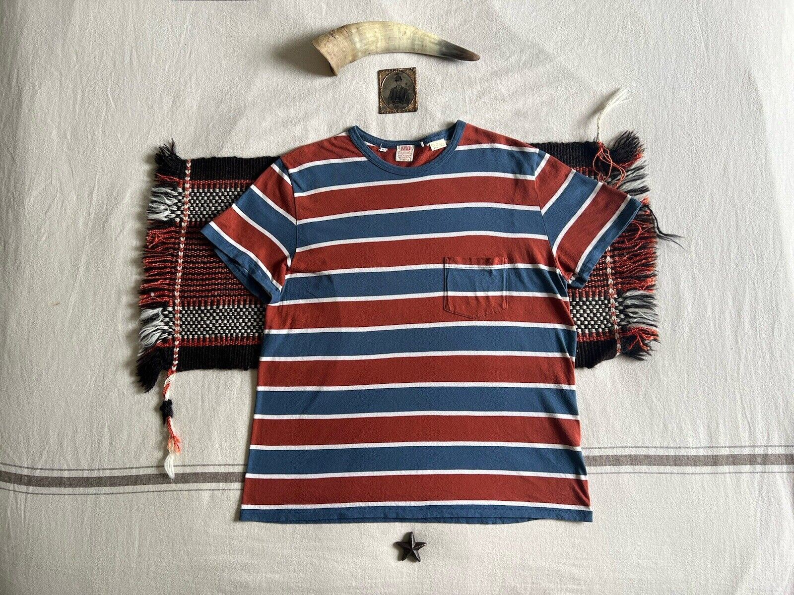 LVC T-Shirt XL Levi’s Vintage Clothing 50s Stripe Sailor Single Stitch 2018 46" gallery