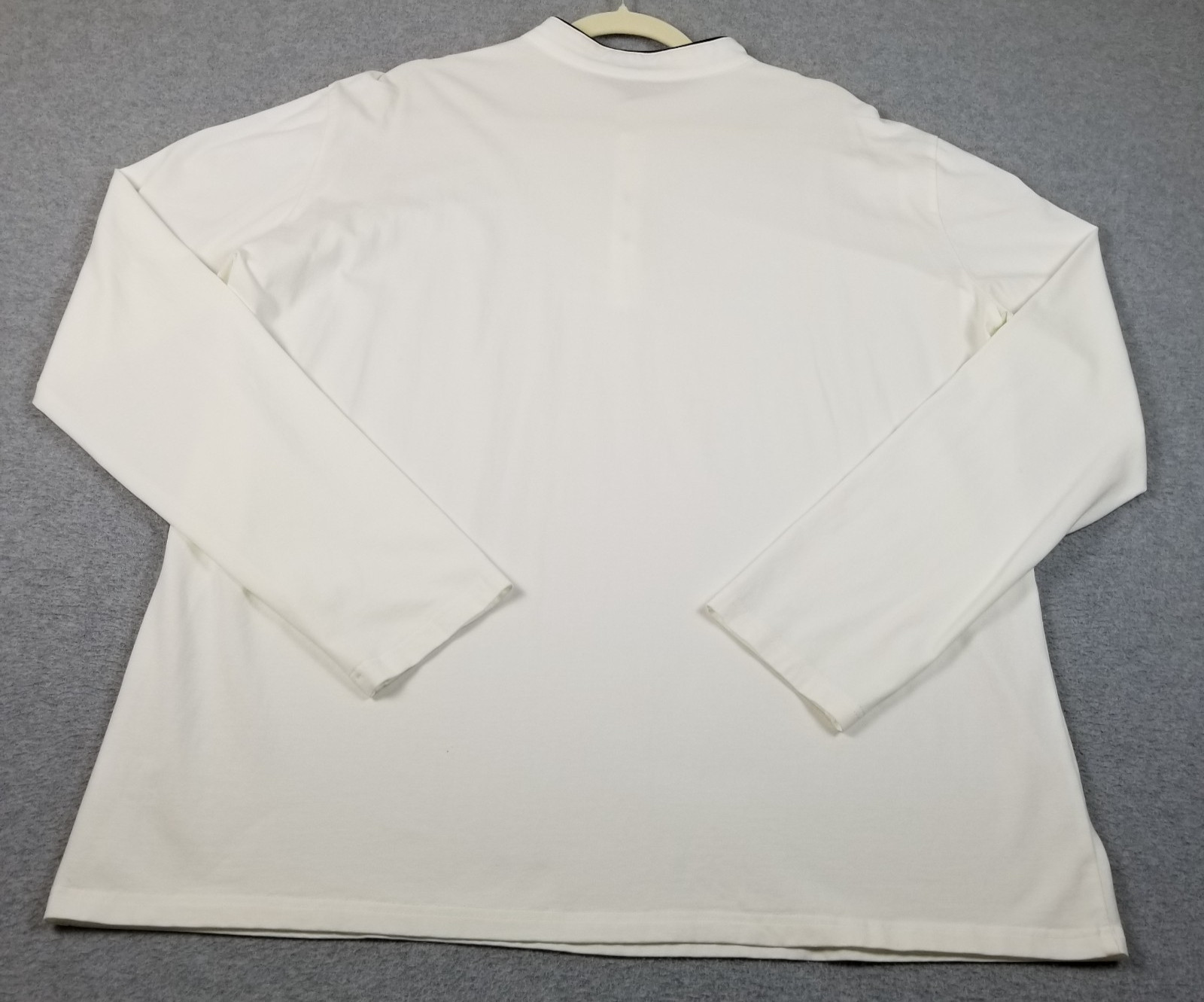 Kuyigo Henley Shirt Men’s 2XL XXL White Long Sleeves Band Collar Stretch Casual gallery