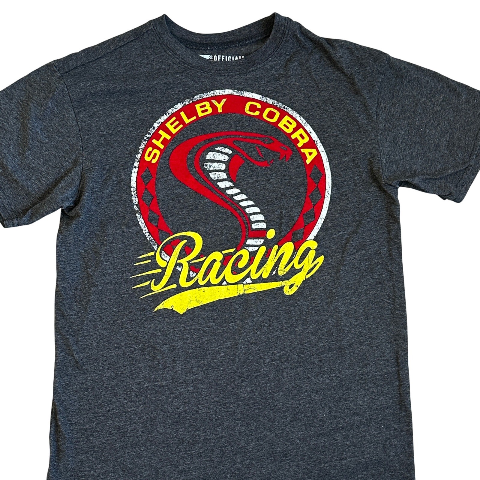 Shelby Cobra Racing TShirt Medium Charcoal Grey Fifth Sun Flocked Graphic gallery