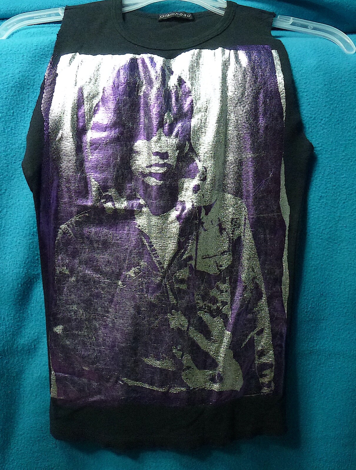 Vintage Glamhead Mick Jagger raw cutaway sleeve Rolling Stones T-Shirt gallery