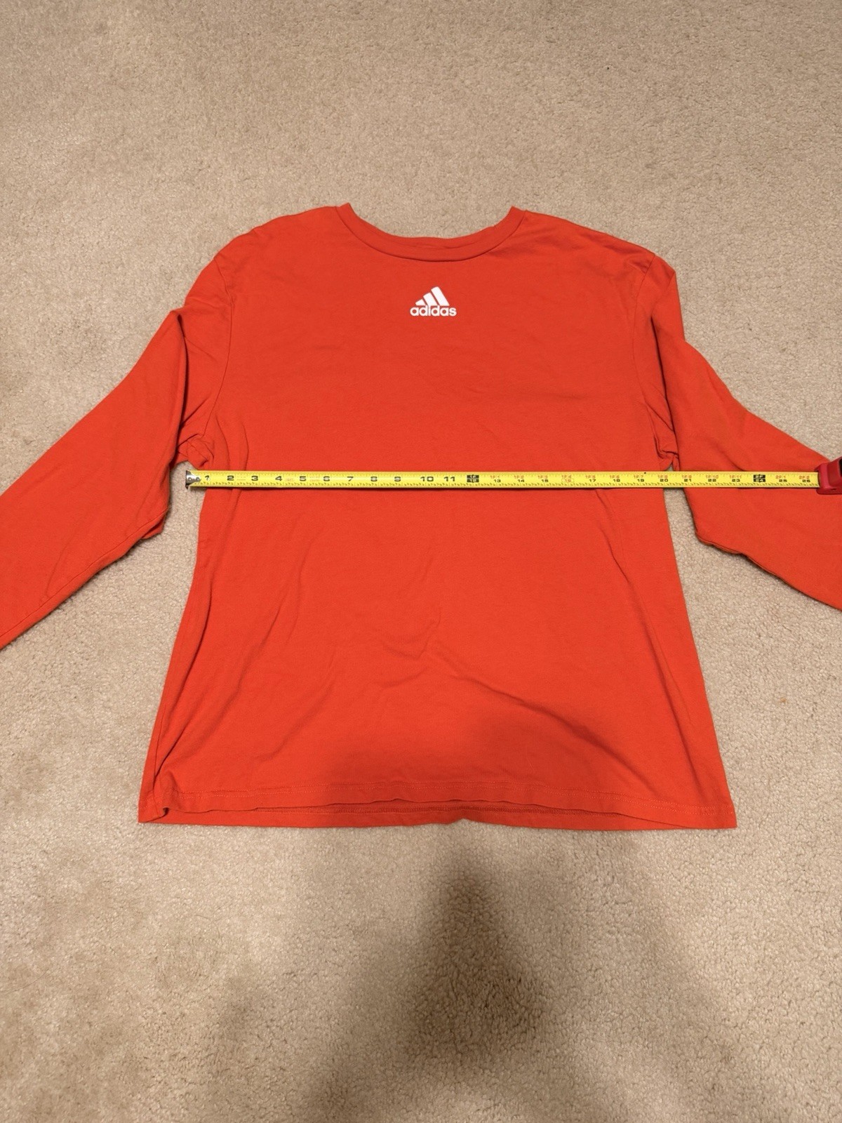 Adidas Amplifier Tee Long Sleeve Shirt Mens 2XL Orange Crew Neck Cotton Gym gallery