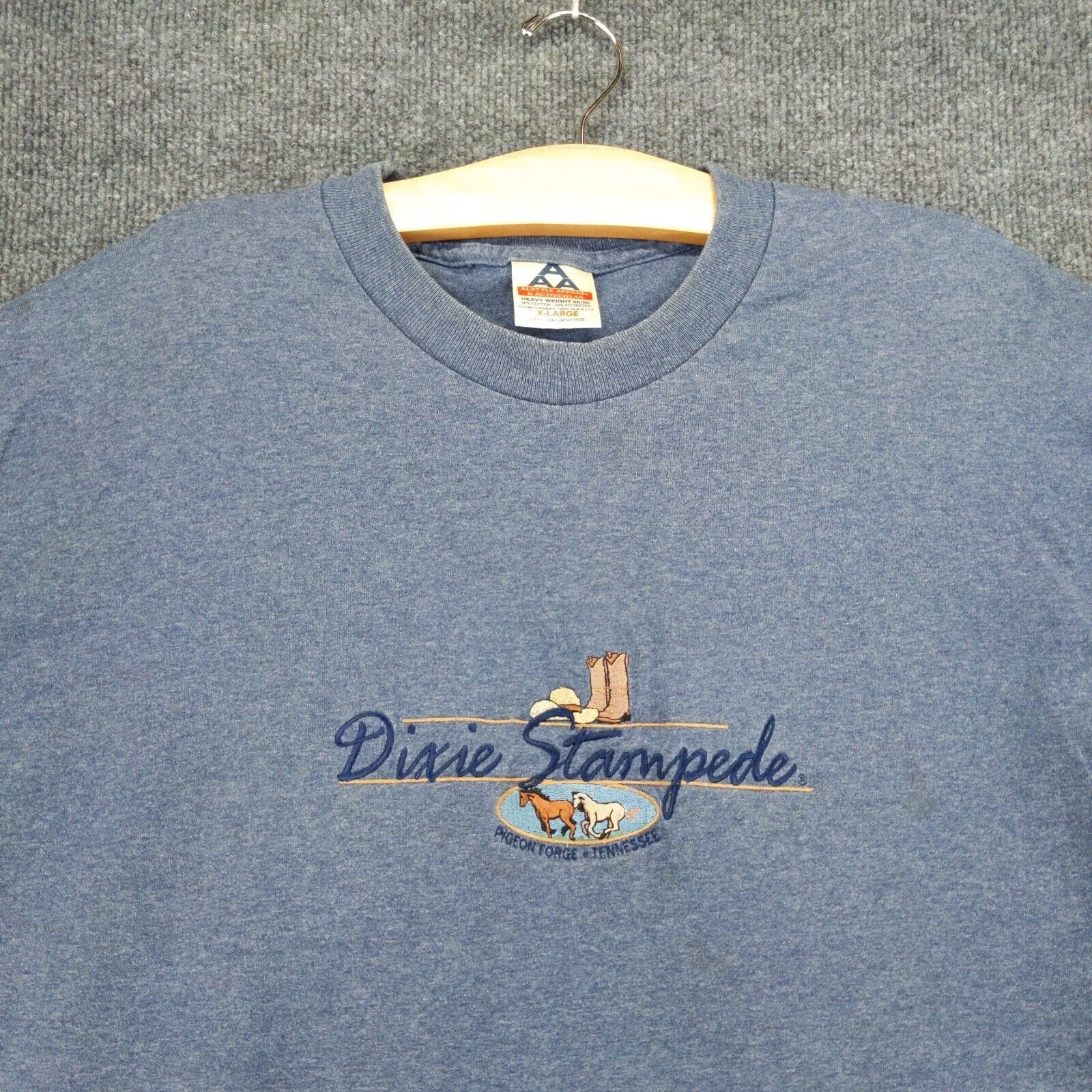 Alstyle Apparel Dixie Stampede Embroidered T-Shirt Mens XL Blue Polycotton gallery