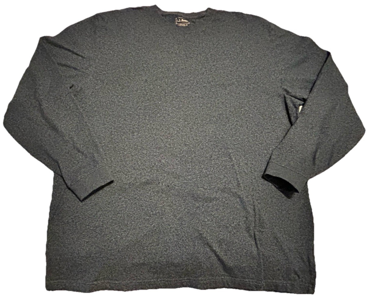 LL BEAN Men’s XL TALL Traditional Fit Crew Neck Pullover LS Casual T-Shirt Gray
