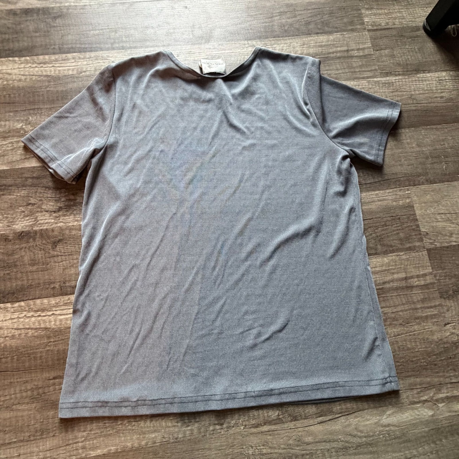 Bentley Mens Grey Short Sleeve T-Shirt Large Nylon Blend Made In USA gallery