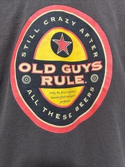 Old Guys Rule Still Crazy After All These Beers Men’s Brown T-Shirt Size L