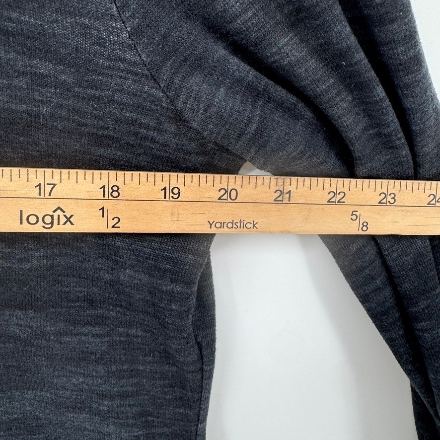 Muk Luks Mens Medium Tall Charcoal Heather Ruched Cuff Long Sleeve Crewneck Top gallery