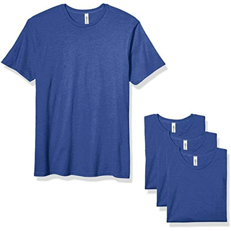 AquaGuard Men’s T-Shirt Small Vintage Royal Blue Fine Jersey Crewneck 3 Pack