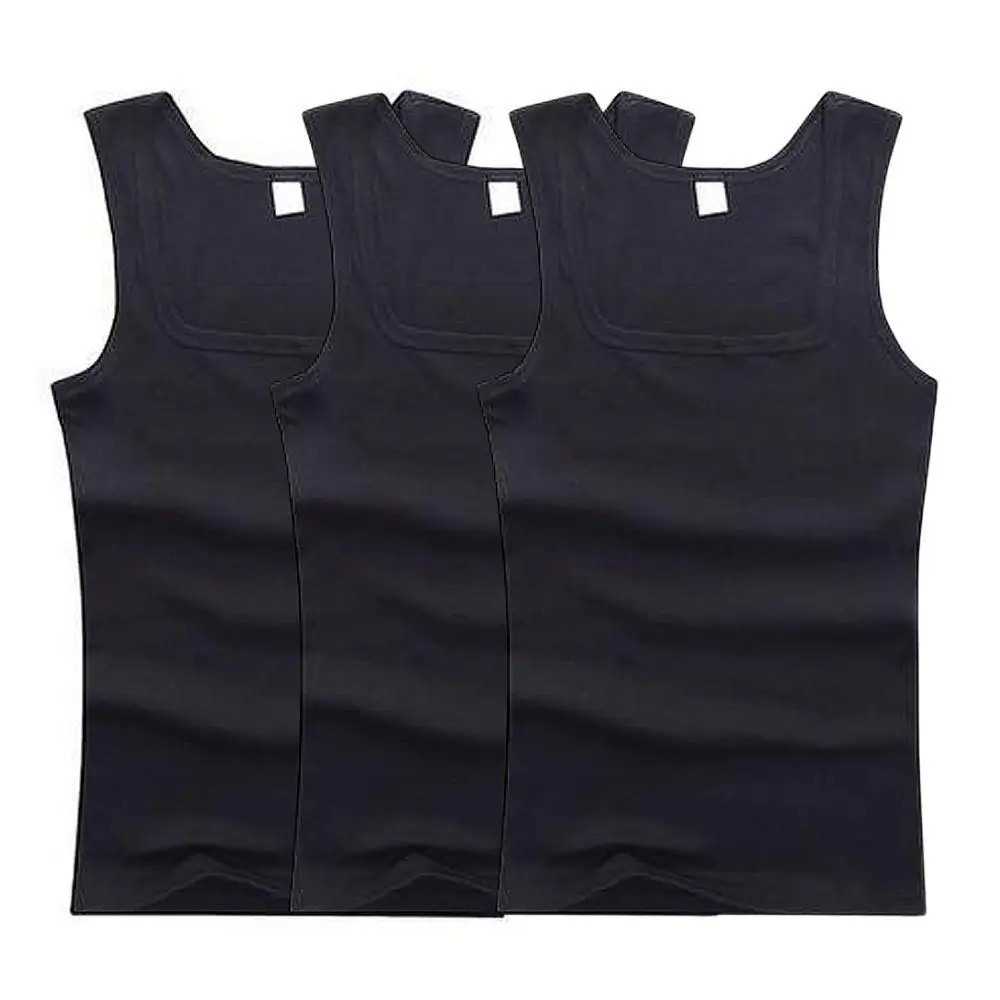 3pcs/Lot Cotton Sleeveless T-shirt Men's And Women's Solid Color Casual gallery