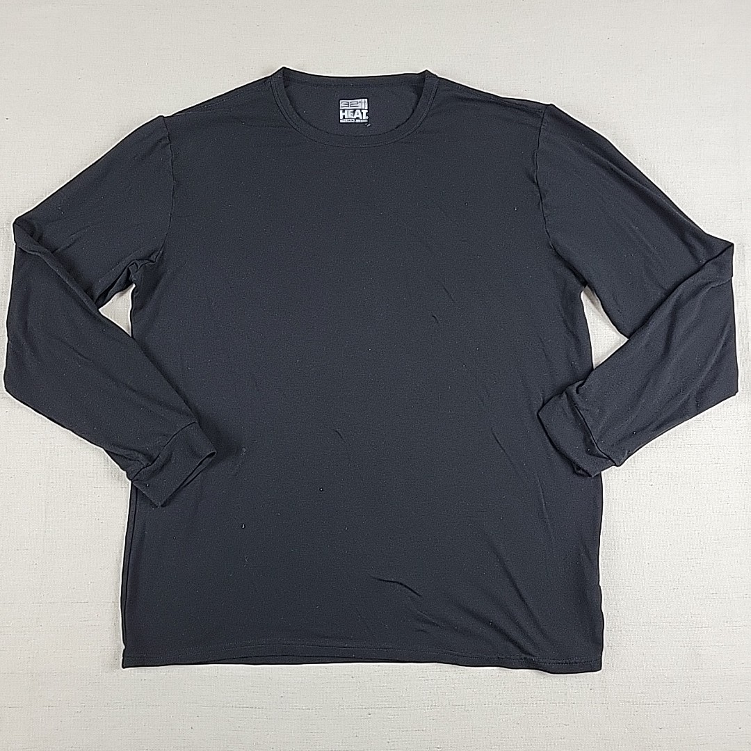 32 Degrees Heat Base Layer Long Sleeve Shirt Black Smooth Performance Mens XL gallery