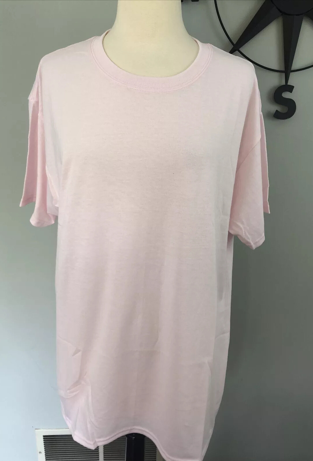 Hanes Men's Ecosmart Short Sleeve Tee Pale Pink Size Large gallery