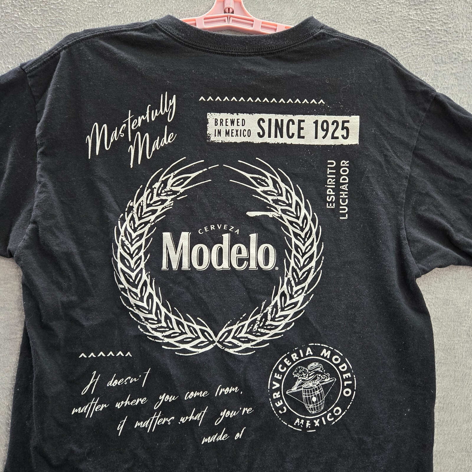 Modelo Men Shirt L Black Short Sleeve Logo Cotton gallery