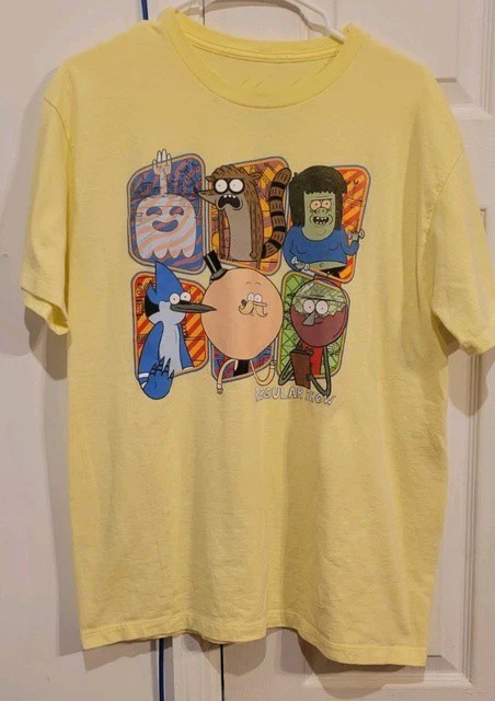 Very Rare For Fan Regular Show Funny Cornsilk Cotton T-shirt S to 5XL BA568