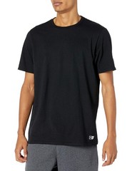 Mens Men’s Cotton Performance Short Sleeve T-Shirt T Shirt, Black, Large US