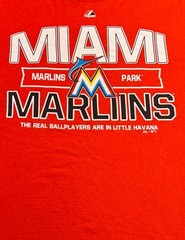 Miami FL Marlins Baseball Team MLB Majestic Shirt XL Orange little Havana park