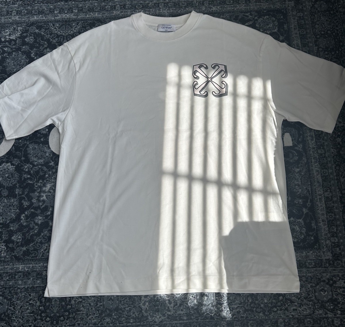 Off-White Men's White Double-Sided Graphic Logo Tee M gallery