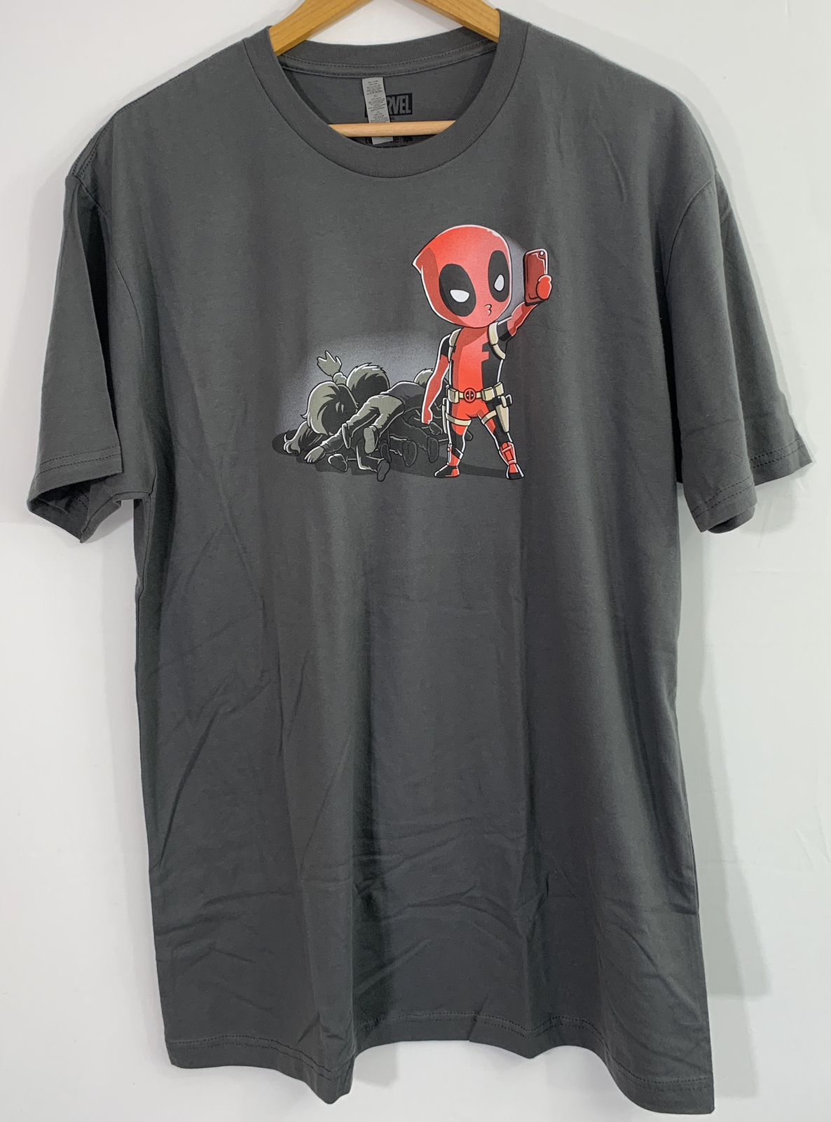 Marvel Universe Deadpool Men's T-shirt XL Gray Tee Turtle 100% Cotton gallery