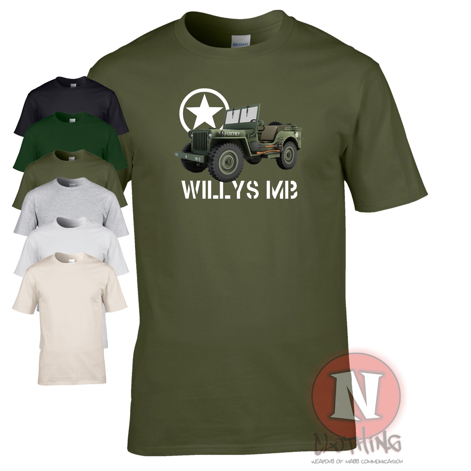 Willys MB t-shirt general purpose WW2 vehicle US army allies gallery