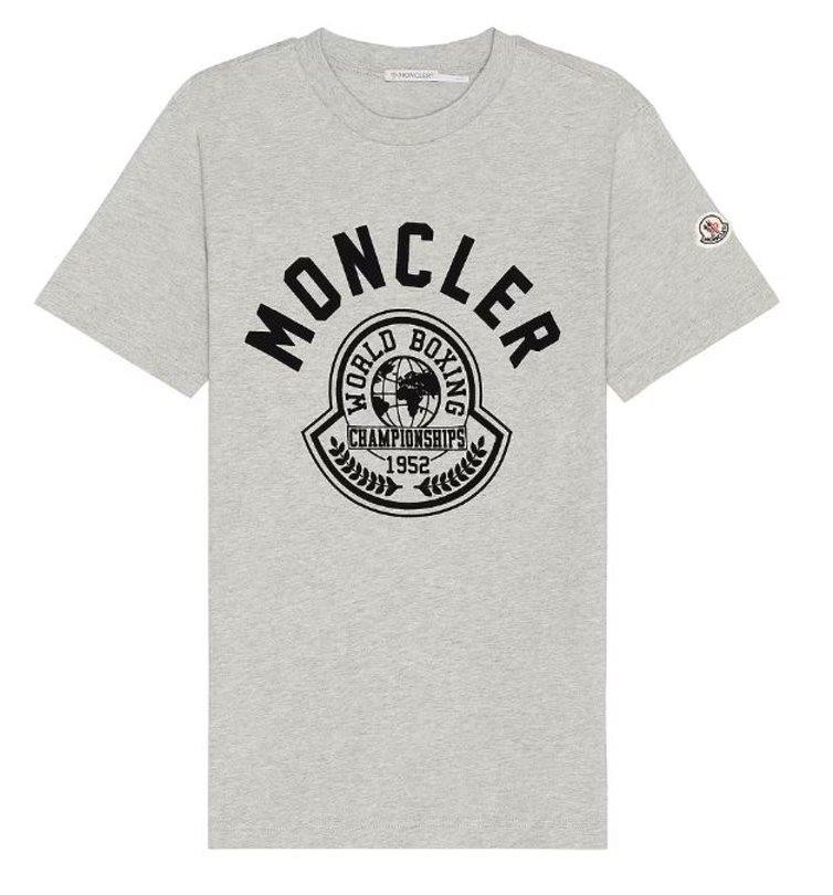 NEW MONCLER WORLD BOXING 1952 COTTON LOGO T-SHIRT SMALL