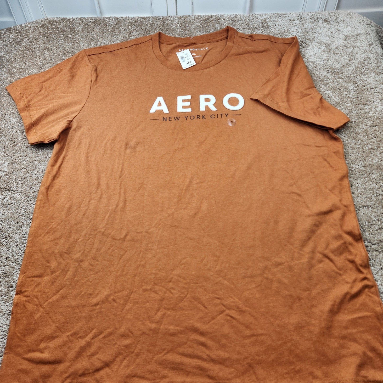 Aeropostale Mens XL Burnt Orange Aero New York City Graphic T-Shirt NWT 2331 gallery