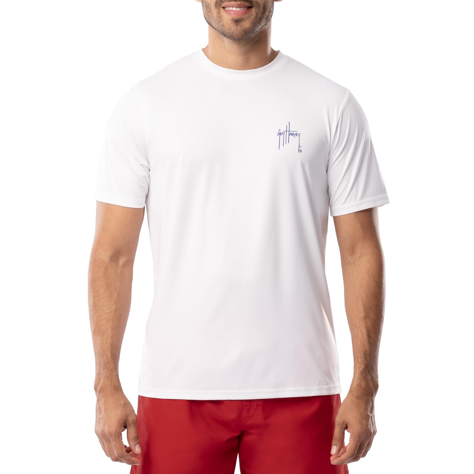 Men's Short Sleeve Performance T-Shirt with UPF 30+ Sun Protection, Bright Wh... gallery