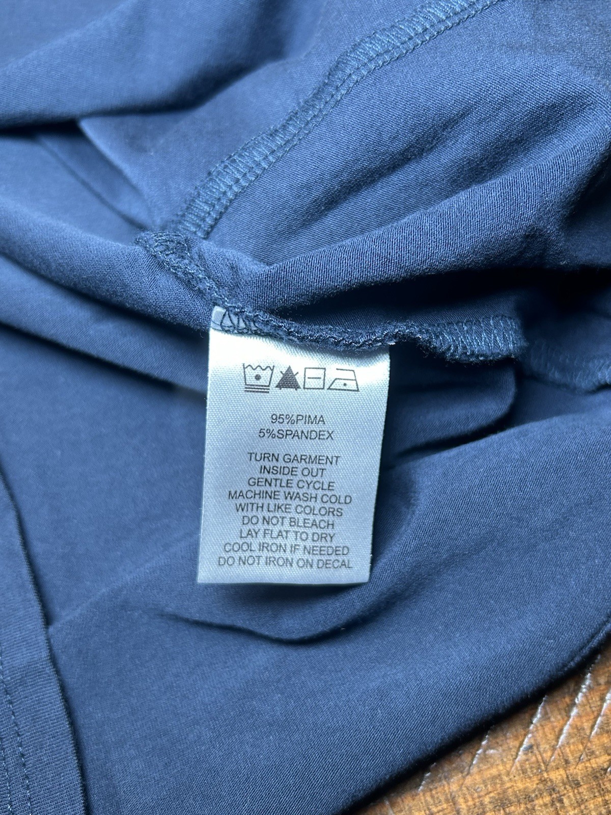 Orchard & Broome Peru Pima Cotton Stretch Tee Medium Navy Blue Designer gallery