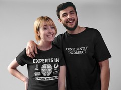 Confidently Incorrect – Funny Team Trivia Shirts – Xs-5x Unisex Soft T-shirt