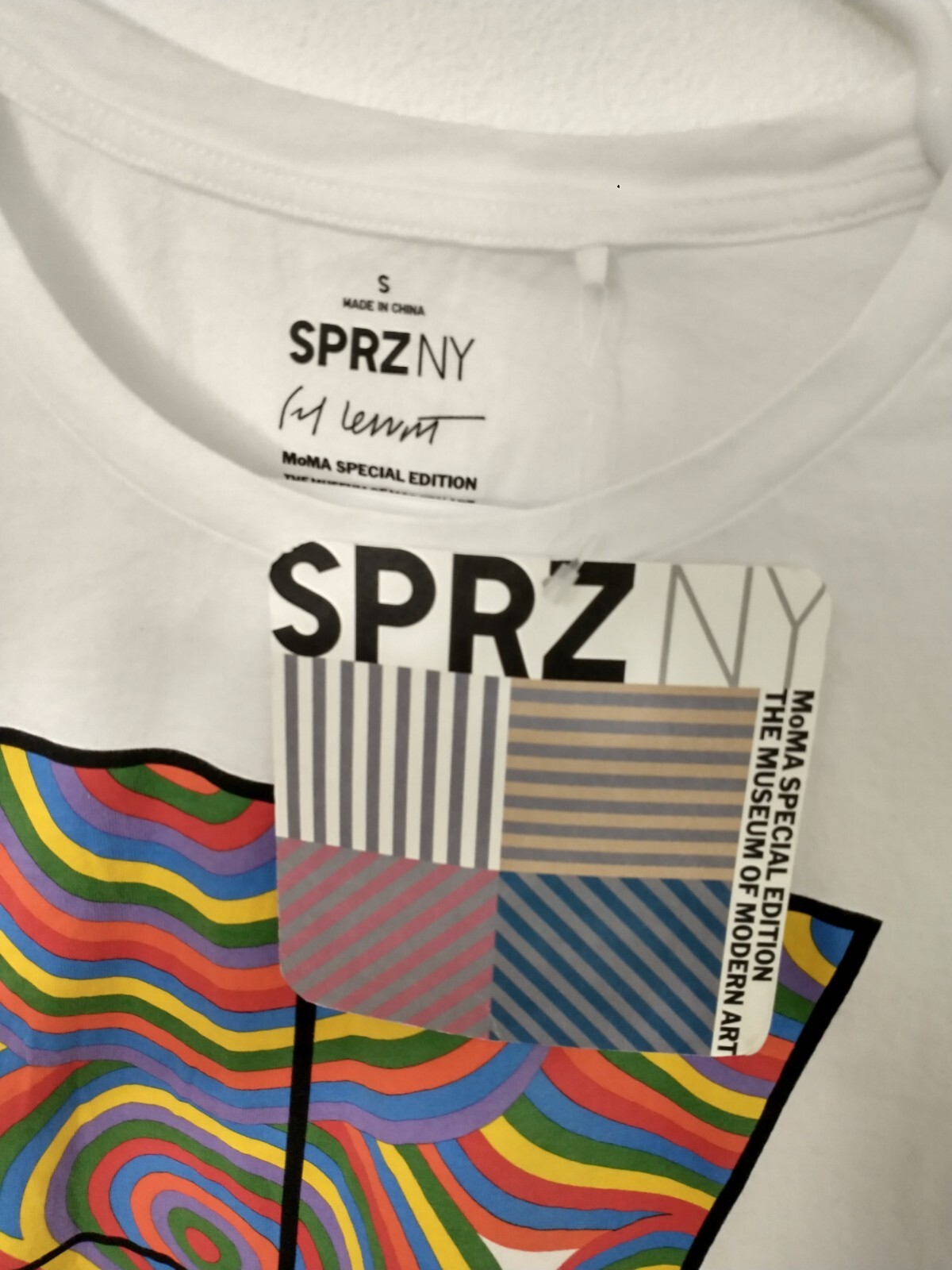 Uniqlo SPRZ NY Sol LeWitt T-Shirt Mens Small White Modern Art Geometric 2015 gallery