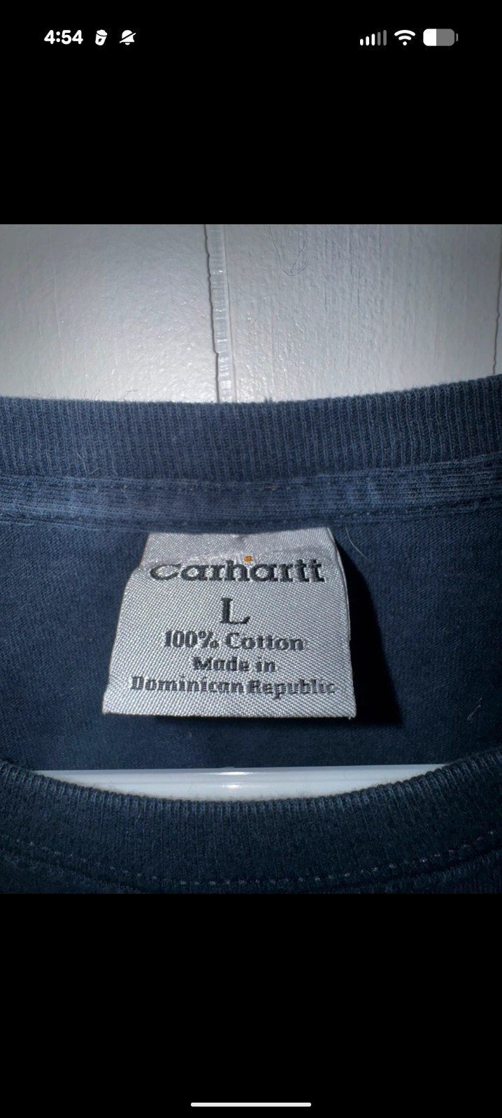 Carhartt Blue Cotton Knit Regular Fit Men's Pocket Logo Crew Neck T-Shirt L gallery