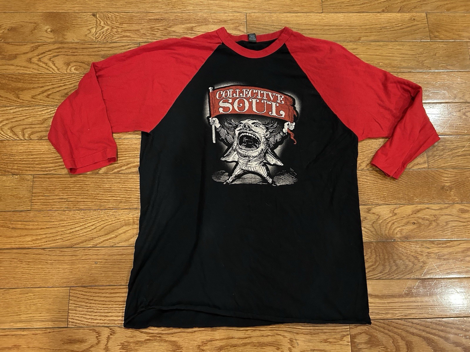 Collective Soul Band Shirt Mens L Tultex Raglan Baseball Tee Tour Discography gallery
