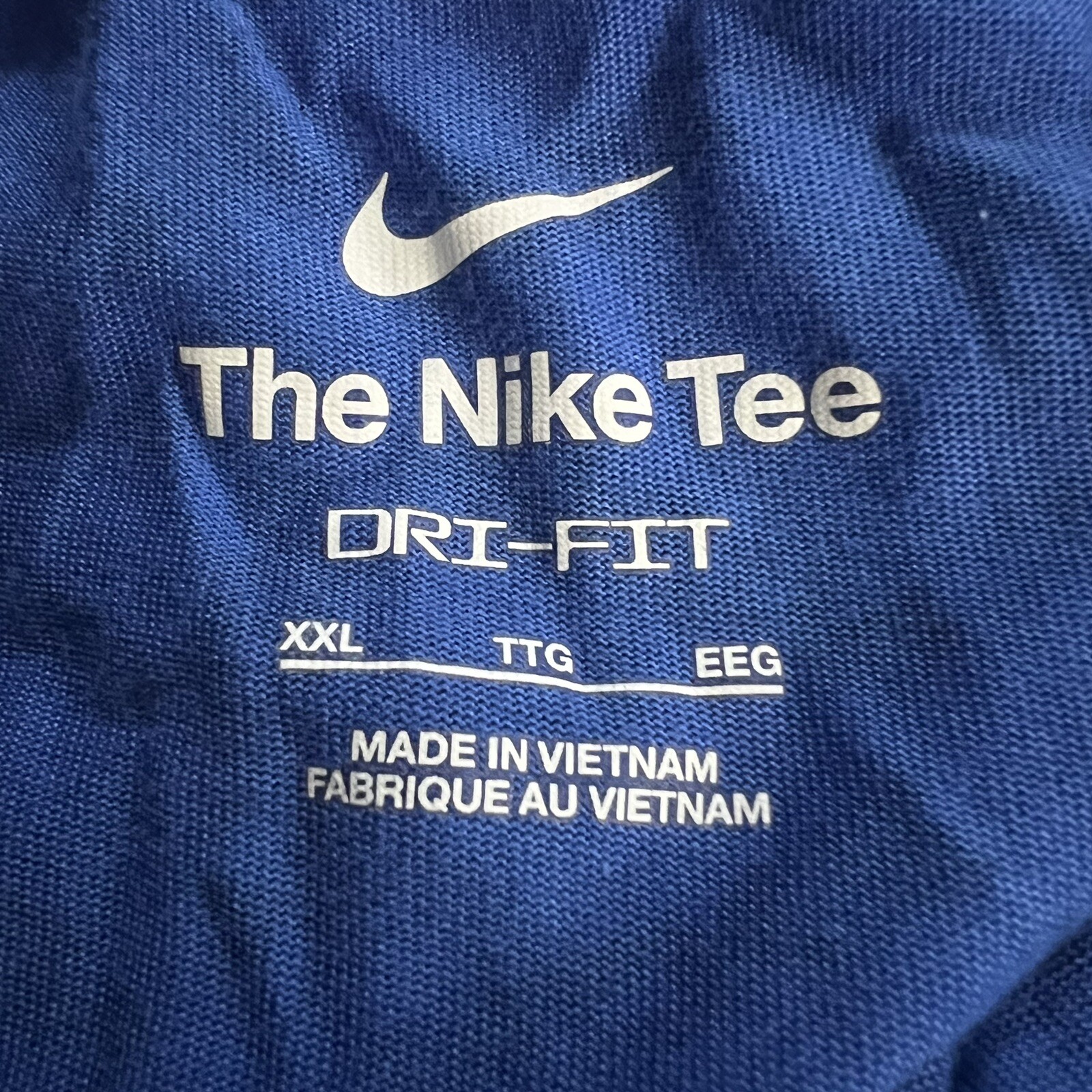 Nike T-Shirt Men Large Blue Short Sleeve Monogram Print Workout DJ5250-480 EUC gallery