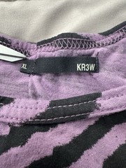 Men’s KR3W Skater Psychedelic Black & Purple Tank Top Size XL Grunge