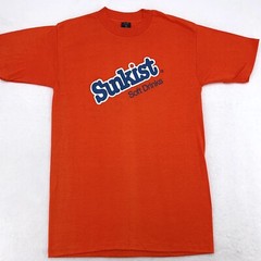 vtg 80s SUNKIST SOFT DRINKS PAPER THIN T-Shirt SMALL single stitch soda pop NOS