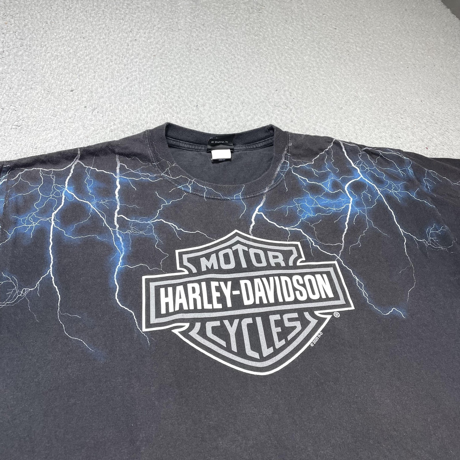 Harley-Davidson Shirt Mens XL Black Lightning Wild Prairie Biker Motorcycle Tee gallery