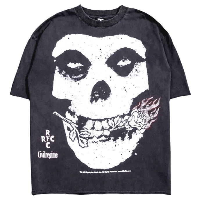 Civil Regime Rose Fiend Flicker Dungeon Tee Vintage Ashe GRAY Oversized Raw Edge