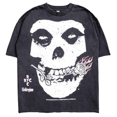 Civil Regime Rose Fiend Flicker Dungeon Tee Vintage Ashe GRAY Oversized Raw Edge