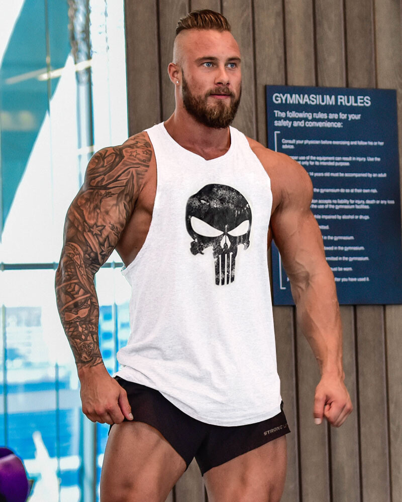 Men Workout Tank Top Gym Muscle Tee Fitness Vest Bodybuilding Sleeveless T Shirt gallery