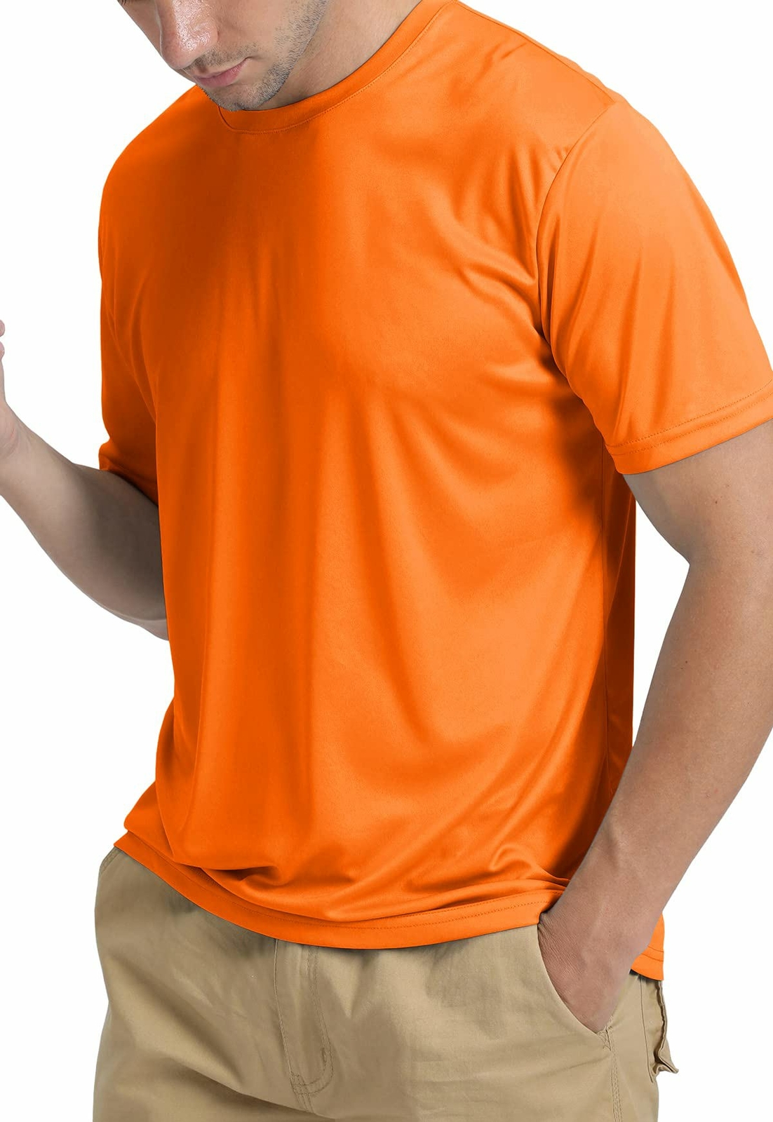 Men's UPF50+ Short Sleeve T-Shirt Quick Dry Running Fishing Performance Tee Tops gallery
