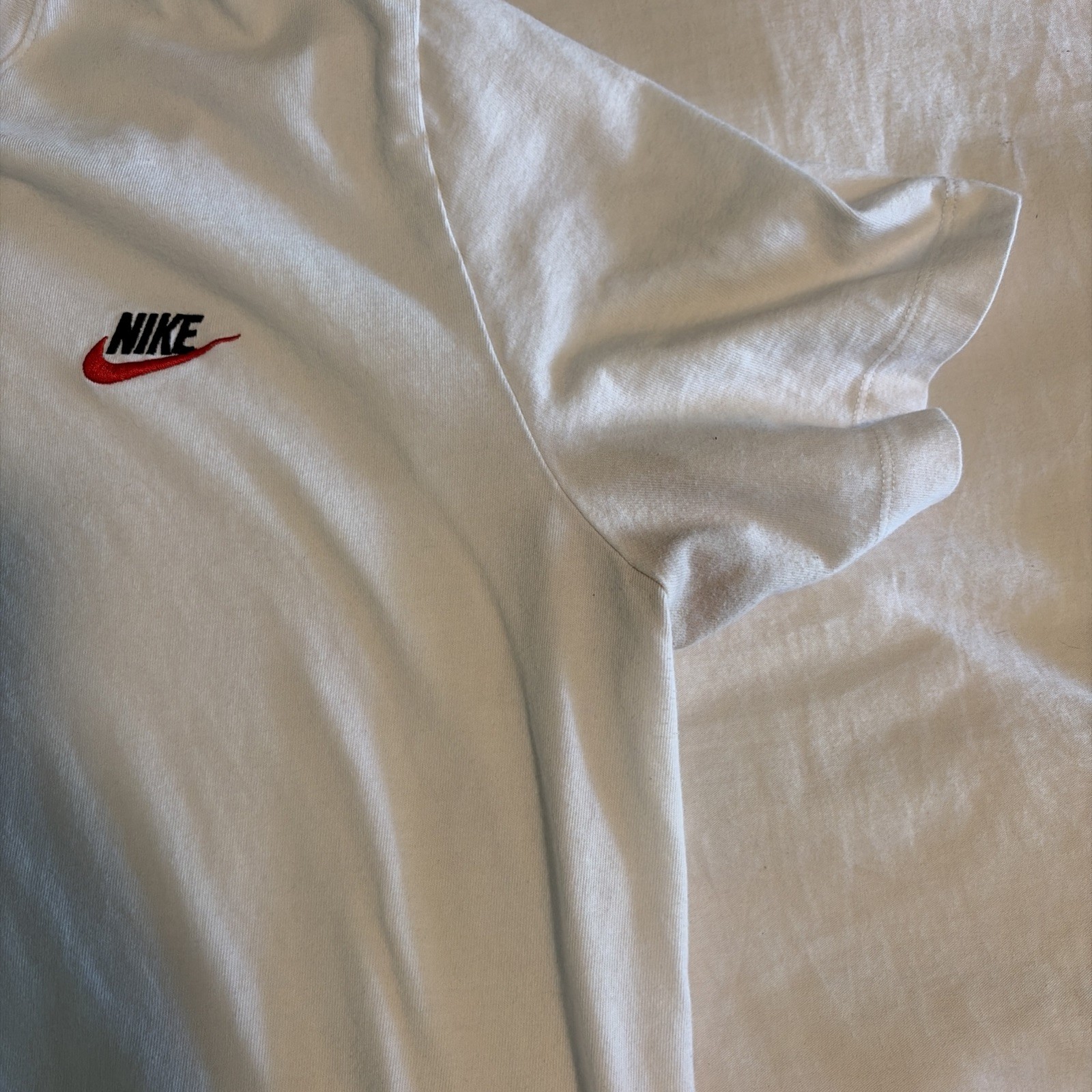 Nike Mens Embroidered Futura Logo T-Shirt White XL Short Sleeve Tee gallery