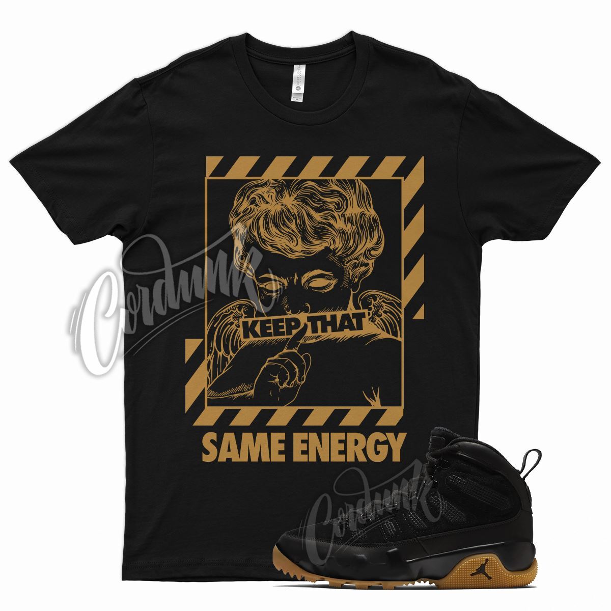 Black ENERGY T Shirt for Air J1 9 Boot NRG Light Gum Tan Natural Brown Nine gallery