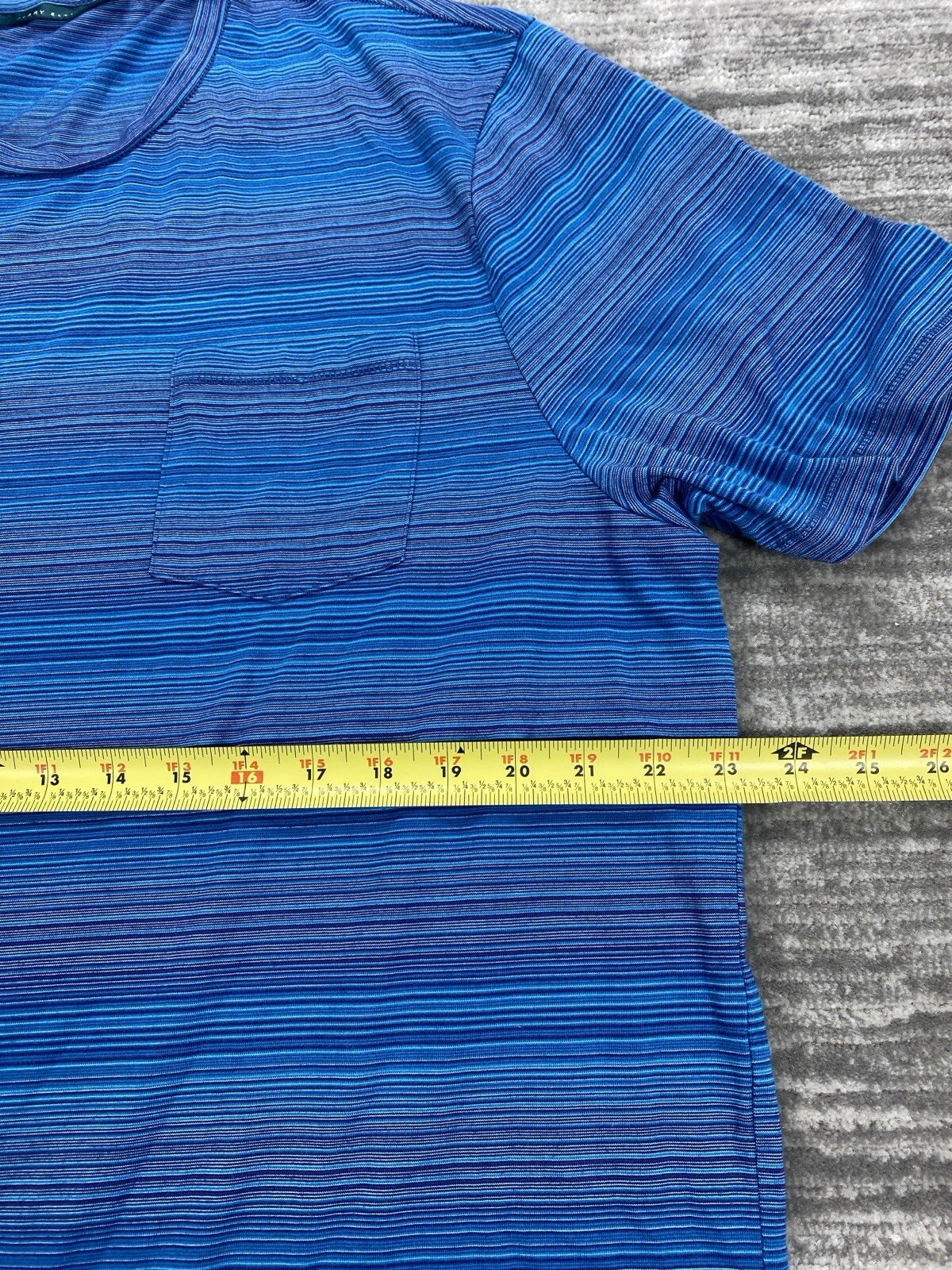 Perry Ellis Men’s Short Sleeve Blue Striped Shirt XXL gallery
