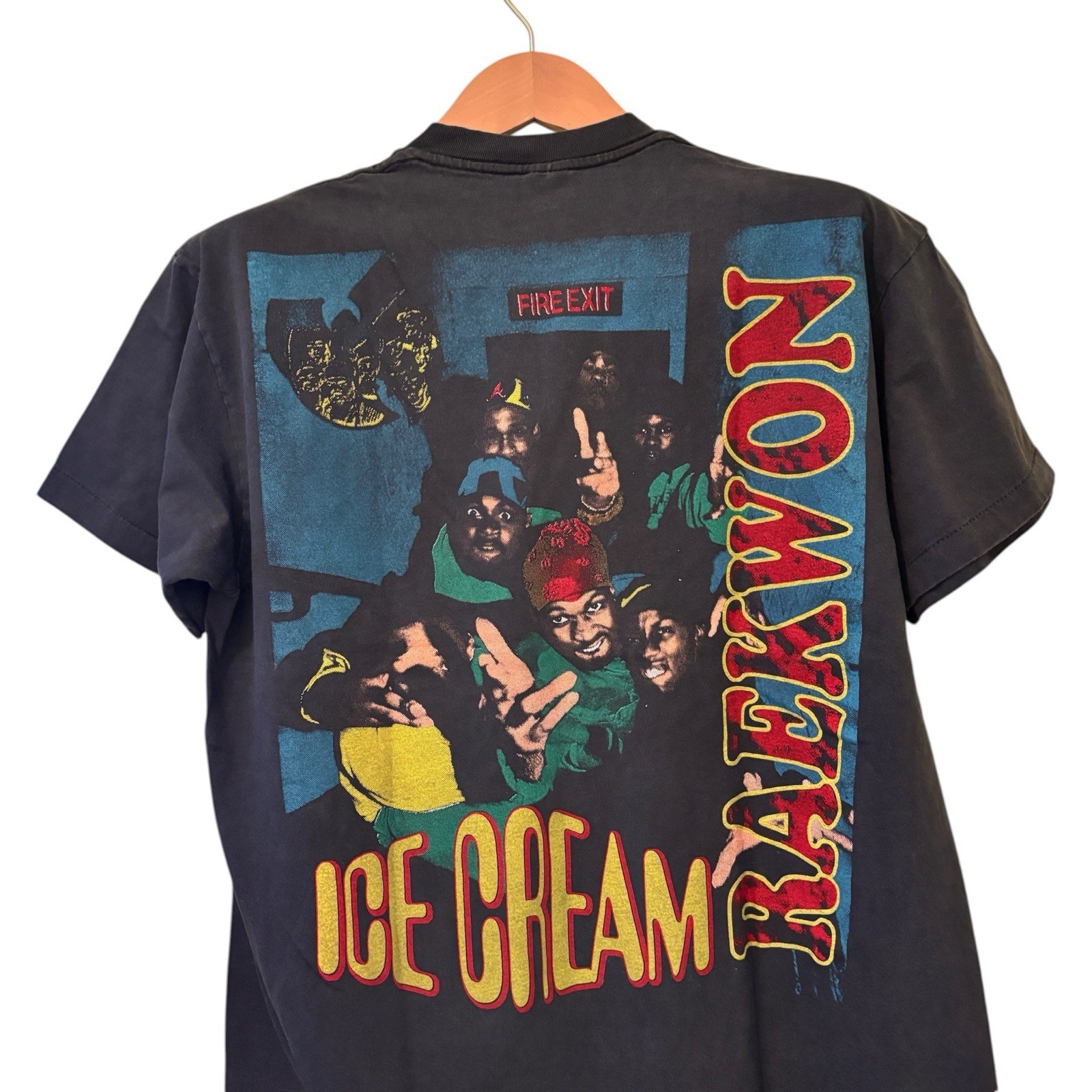 Vintage Wu-Tang Clan Raekwon Ice Cream Fire Exit Faded Black L T-Shirt REPRINT gallery