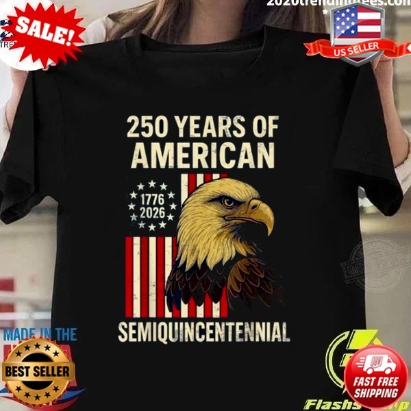 250 Years American Flag 250th Anniversary USA 4th of July T-Shirt - Up to 5XL gallery