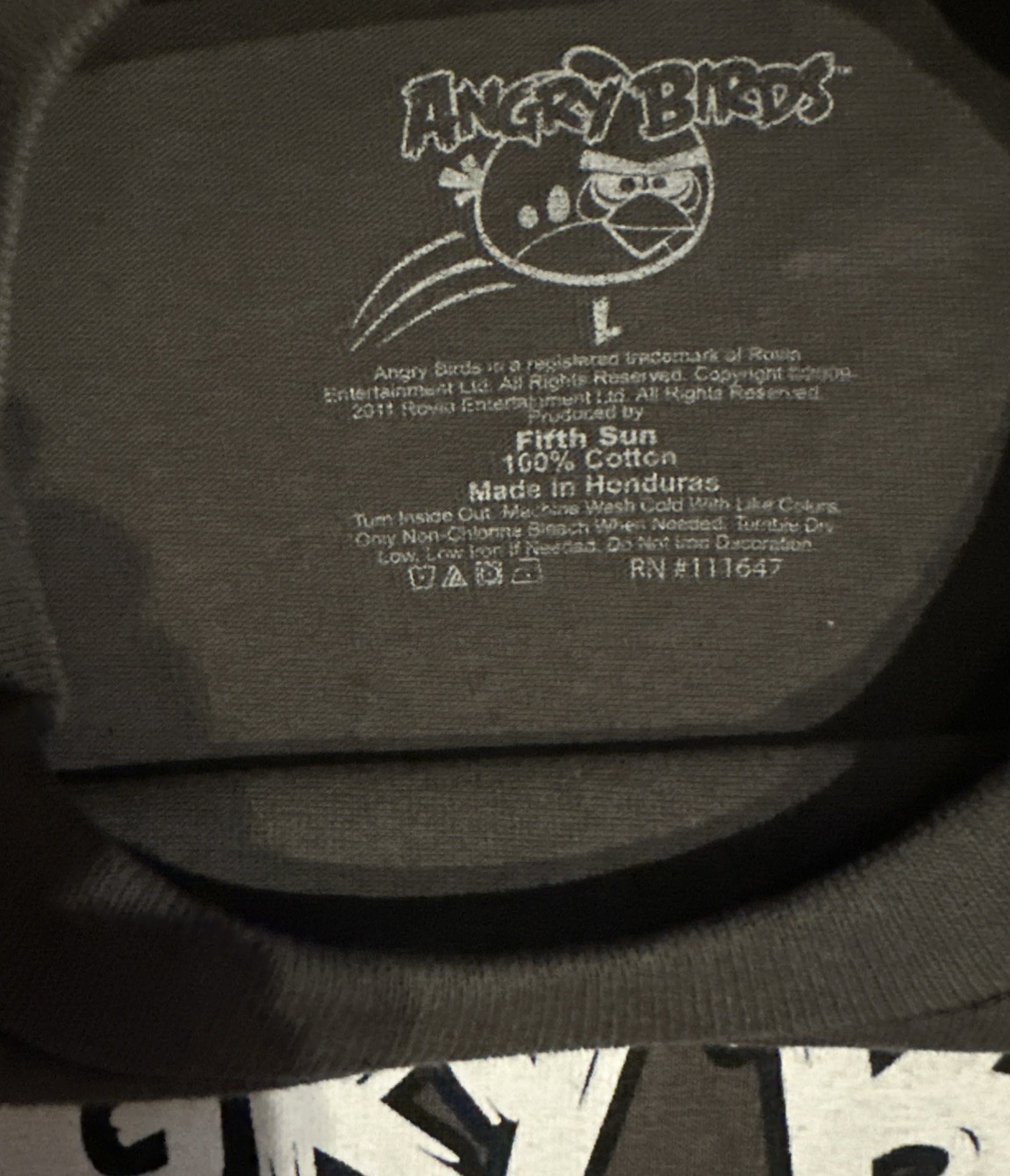 New Vintage 2011 Angry Birds T-shirt Size L Dark Gray Short Sleeve gallery