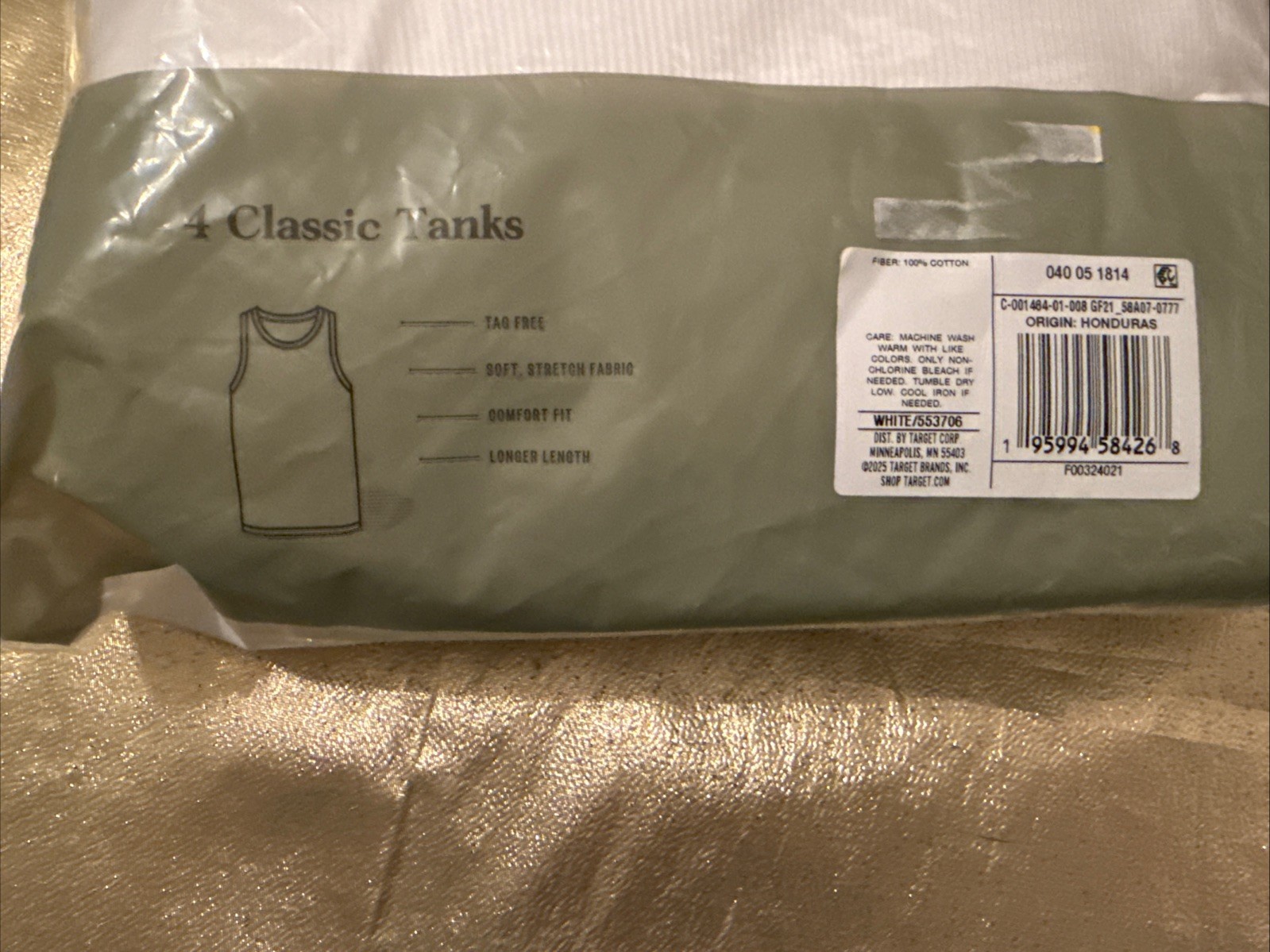 NWT Goodfellow Men's 4 Pack Classic Ribbed Cotton Tanks White Size Small 34-36" gallery