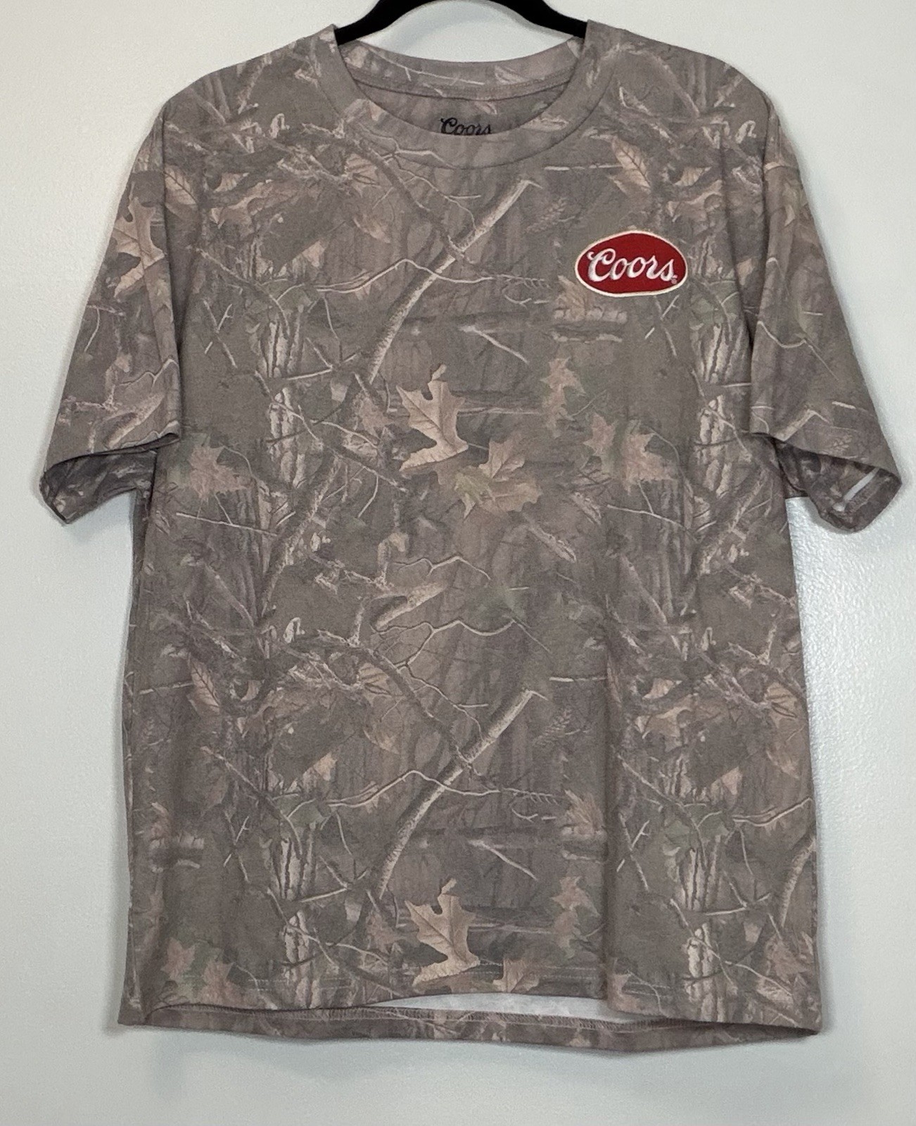 Coors Banquet Logo Camo Gray Short Sleeve Crew Neck T-Shirt Men’s L
