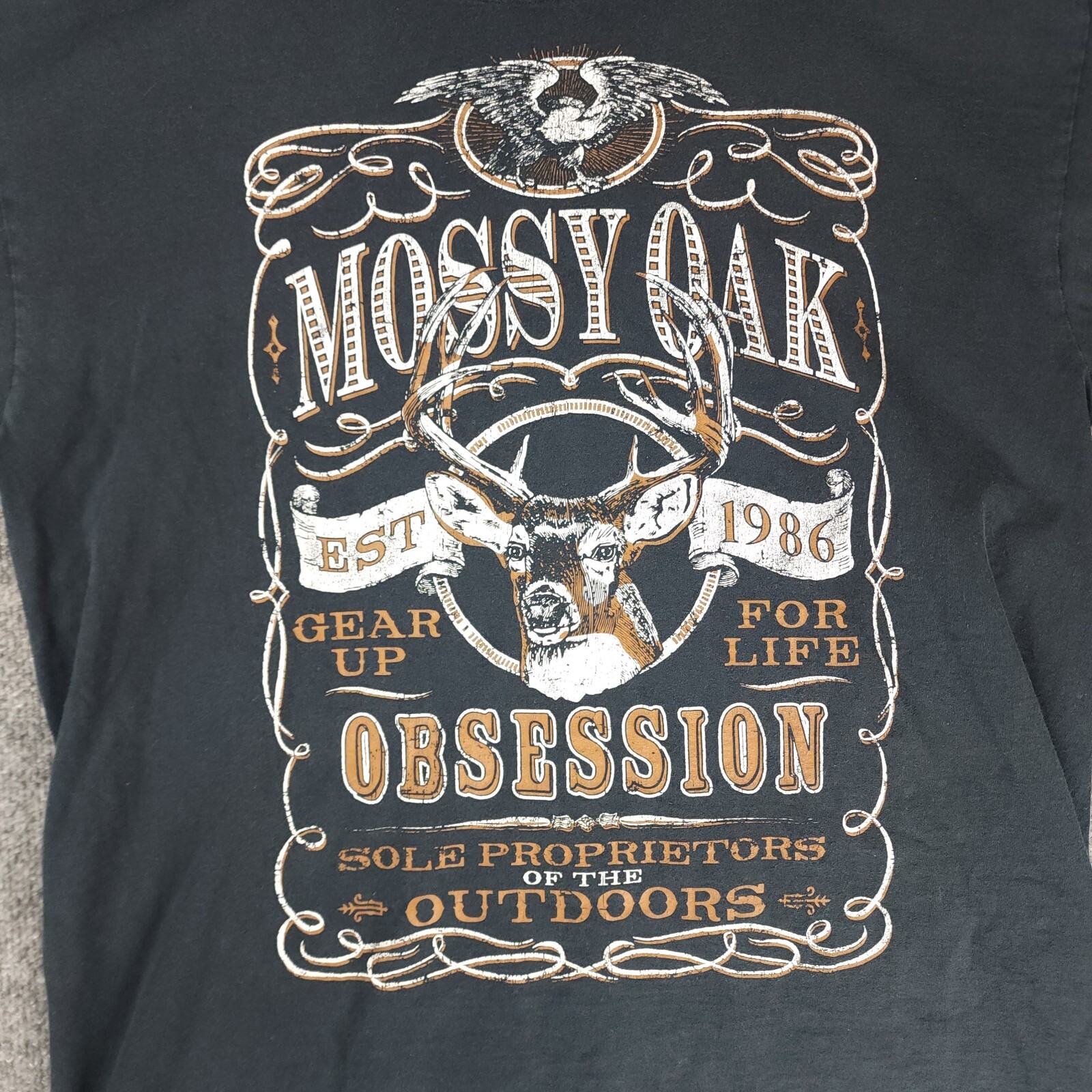 Mossy Oak Shirt Mens Large L Black Outdoor Hunting Hunter Hiking gallery