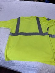 2 X Wolverine Brand Reflective Safety Yellow High Vis Short Sleeve Shirt Sz M