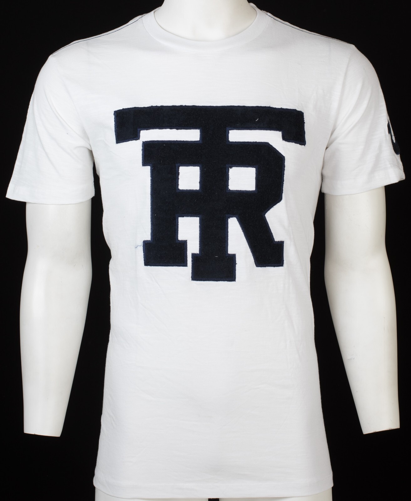 $79 TRUE RELIGION White UNIVERSITY OF TR Short Sleeve Applique Graphic T-shirt gallery