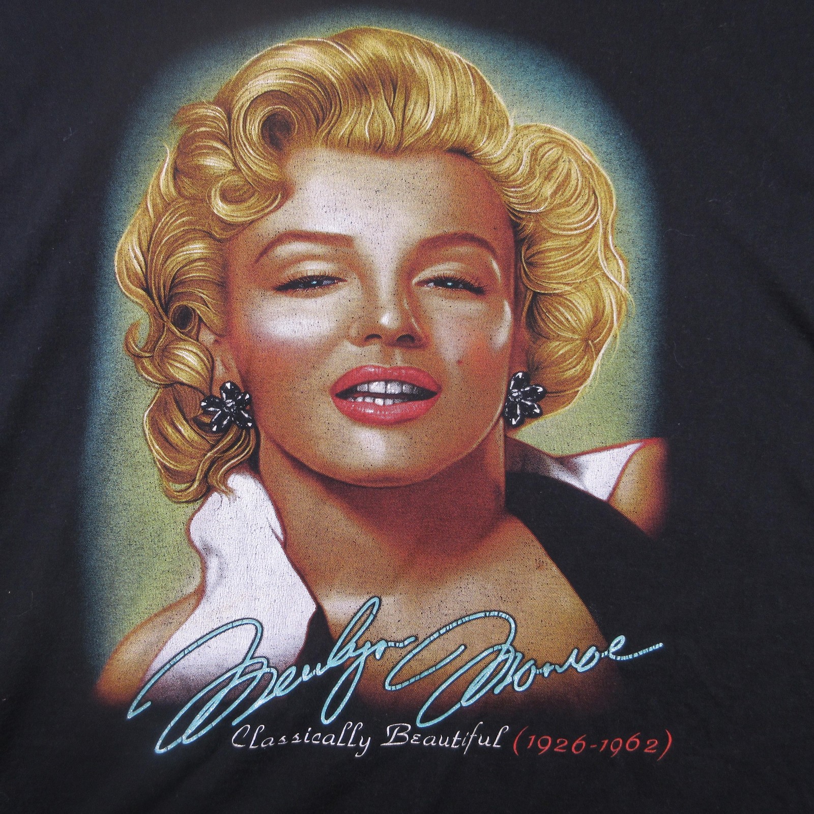 Vintage The Roxx Shirt Mens 2XL Black Marilyn Monroe Double Sided Tee 90s gallery